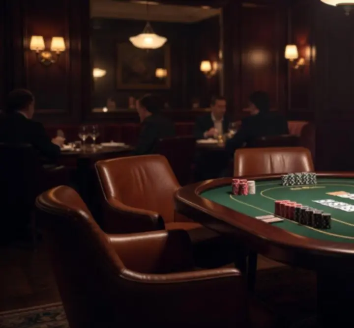Kameralny stół pokerowy w nastrojowym świetle